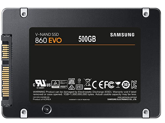 Samsung 860 EVO 500GB 2.5 Inch SATA III Internal SSD (MZ-76E500B/AM)